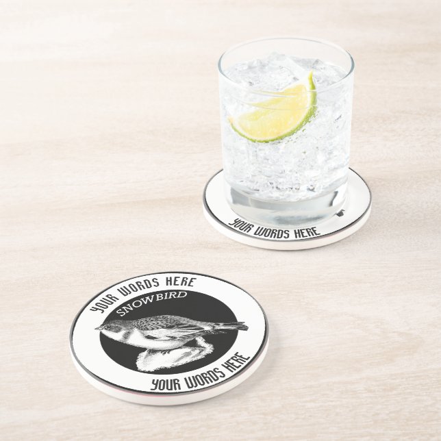 Snowbird Custom Sandstone Drink Untersetzer (Seite)