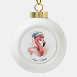 Snowbird Flamingo, Brauch Keramik Kugel-Ornament