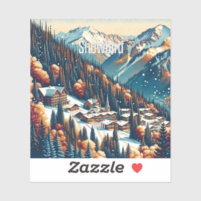Snowbird Utah 3 Zoll Vinyl Sticker (Blatt)