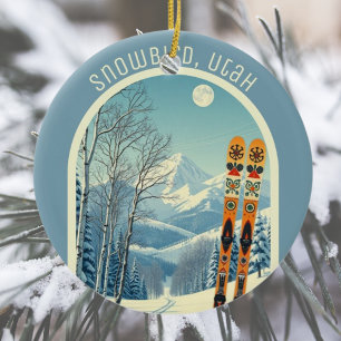 Snowbird Utah Rocky Mountains Skikarussell Keramik Ornament
