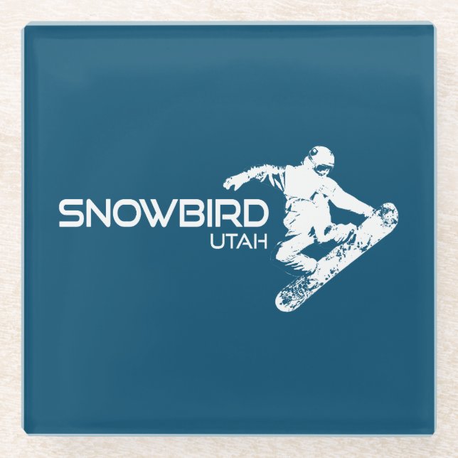 Snowbird Utah Snowboarder Glasuntersetzer (Vorderseite)