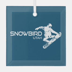 Snowbird Utah Snowboarder Ornament Aus Glas
