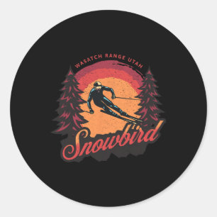 Snowbird Utah Wasatach Range Schnee Skifahren Runder Aufkleber