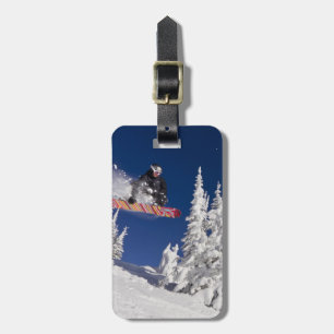 Snowboard-Action im Whitefish Mountain Resort Gepäckanhänger
