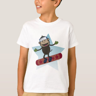 Snowboard-Affe scherzt T-Stück T-Shirt