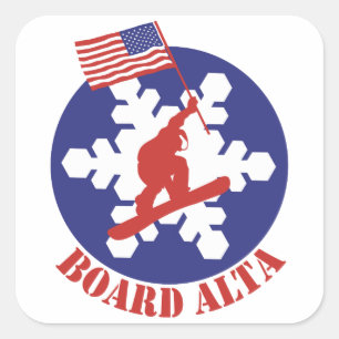 Snowboard Alta Quadratischer Aufkleber