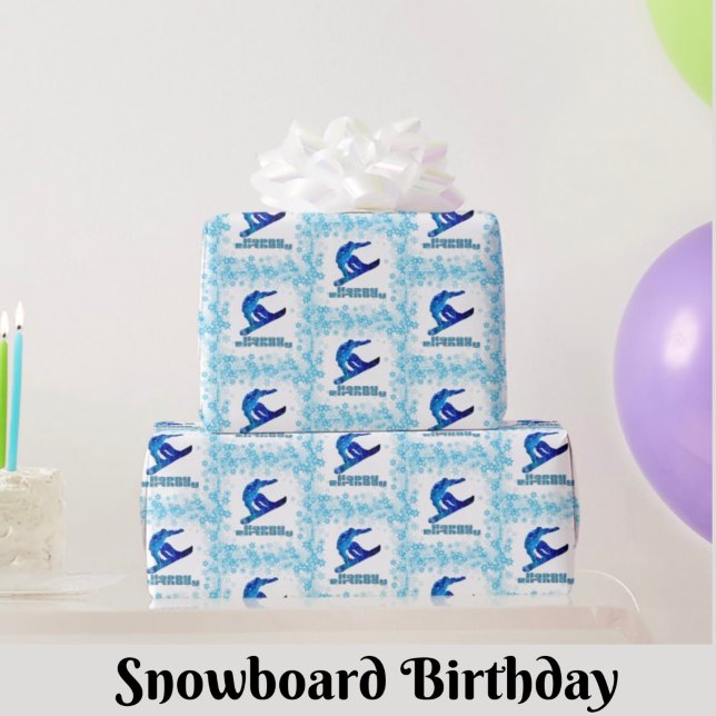Snowboard Anniversaire Cadeau Papier à envelopper (Créateur téléchargé)