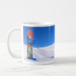 Snowboard auf der Snowy Slove, Bluebird Day Kaffeetasse