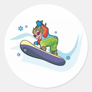 Snowboard-Aufkleber Runder Aufkleber