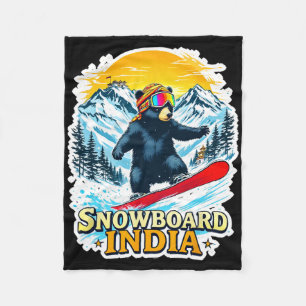 Snowboard-Bär im Landschaftlichen Indien Fleecedecke