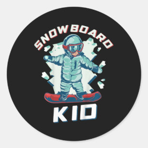Snowboard Bekleidung Kinder Uni 2t Schwarzer Carto Runder Aufkleber