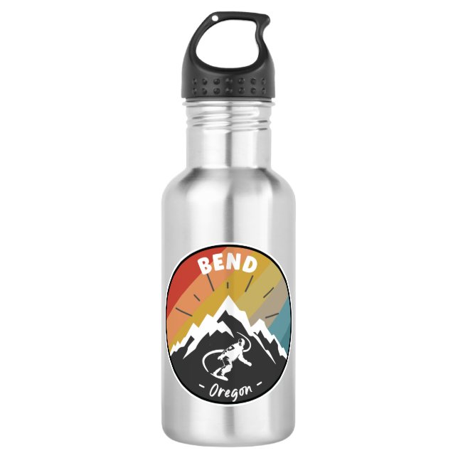 Snowboard Bend Oregon Edelstahlflasche (Vorderseite)