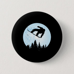 Snowboard Bigfoot Ski Lustig Sasquatch Skifahren Button