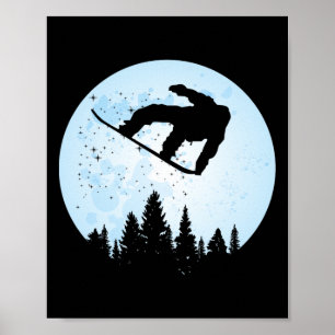 Snowboard Bigfoot Ski Lustig Sasquatch Skifahren Poster