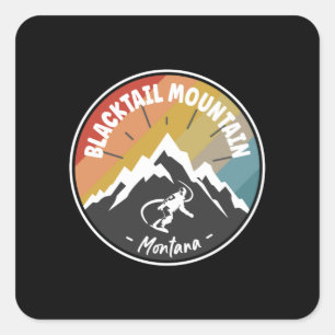 Snowboard Blacktail Montana Quadratischer Aufkleber