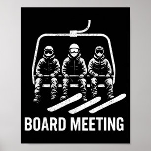 Snowboard-Board-Besprechung Ski-Lift Skifahrer Win Poster