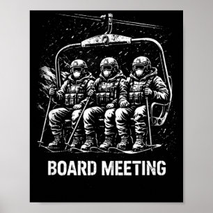 Snowboard-Board-Meeting-Ski-Lift-Skifahrer-Winter Poster