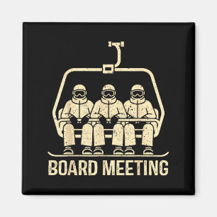 Snowboard-Board-Meeting-Ski-Lift-Skifahrer-Winters Magnet