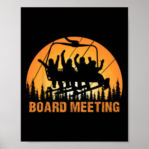 Snowboard-Board-Meeting-Ski-Lift-Skifahrer-Winters Poster