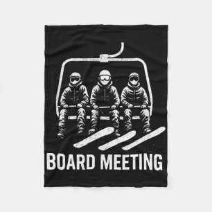 Snowboard-Board-Meeting-Skilift-Skifahrer-Wintersp Fleecedecke
