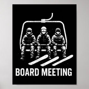 Snowboard-Board-Meeting-Skilift-Skifahrer-Wintersp Poster