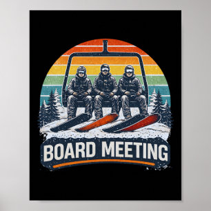Snowboard-Board-Meetings Ski Lift Skifahrer Winter Poster