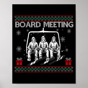 Snowboard Brett Meeting Ski Lift Skifahrer Winters Poster