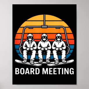 Snowboard Brett Meeting Ski Lift Skifahrer Winters Poster