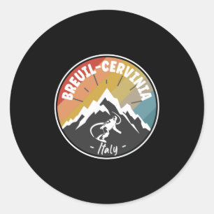 Snowboard Breuil-Cervinia Italien Runder Aufkleber