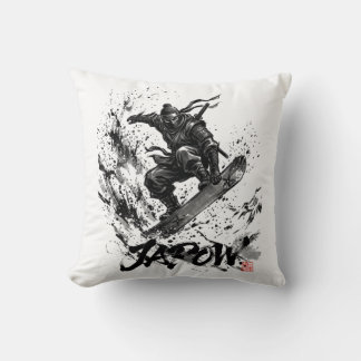 Snowboard Brush Art - Snowboarder Ninja Kissen