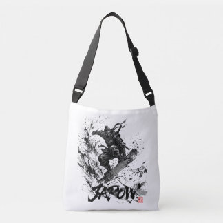 Snowboard Brush Art - Snowboarder Ninja Tragetaschen Mit Langen Trägern
