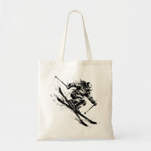Snowboard-Bürsteneffekt Kunst - Skifahrerin Frauen Tragetasche