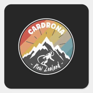 Snowboard Cardrona Neuseeland Quadratischer Aufkleber