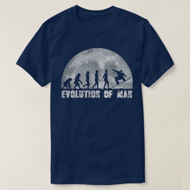 Snowboard Coole Evolution des Man Snowboardens T-Shirt (Design vorne)