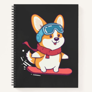 Snowboard-Corgi Perfekt für Hundefans Notizbuch