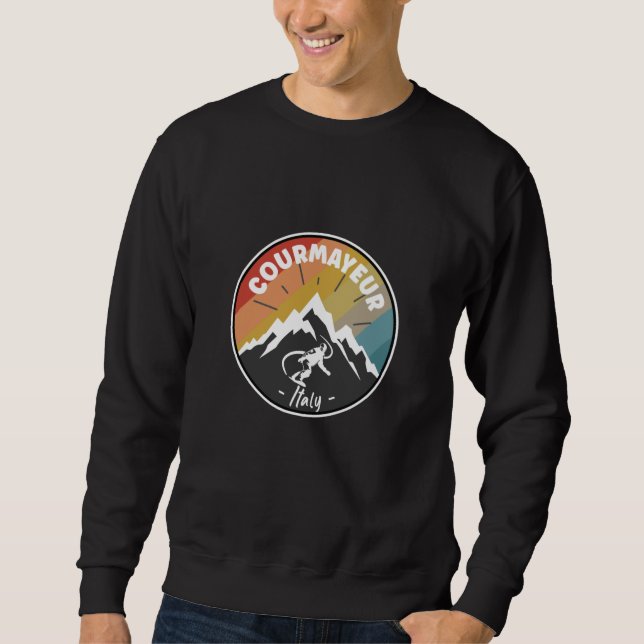 Snowboard Courmayeur Italien Sweatshirt (Vorderseite)