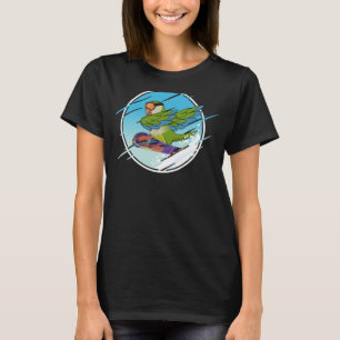 Snowboard Dabbing Parrot I Green Mönch Parakeet Qu T-Shirt