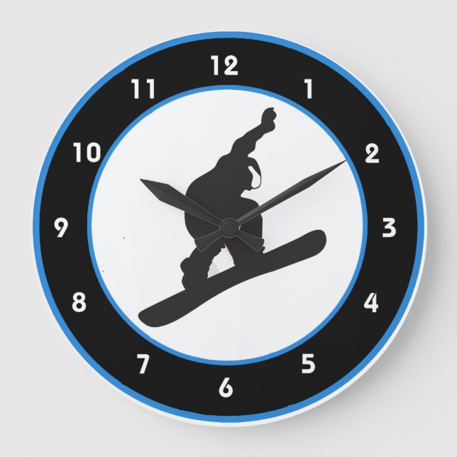 Snowboard Design Wall Clock Große Wanduhr (Vorderseite)