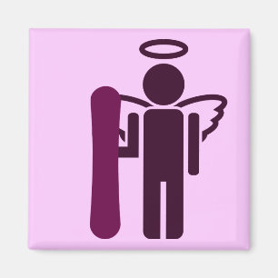 Snowboard-Engel Magnet