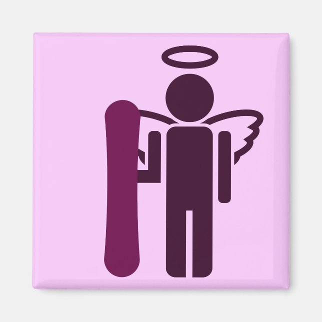 Snowboard-Engel Magnet (Vorne)