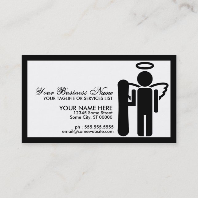 Snowboard-Engel Visitenkarte (Vorderseite)