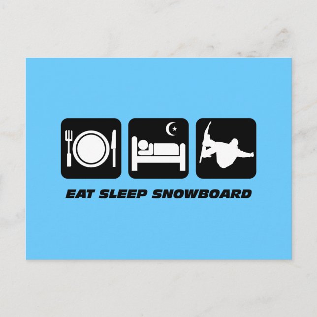 Snowboard essen postkarte (Vorderseite)