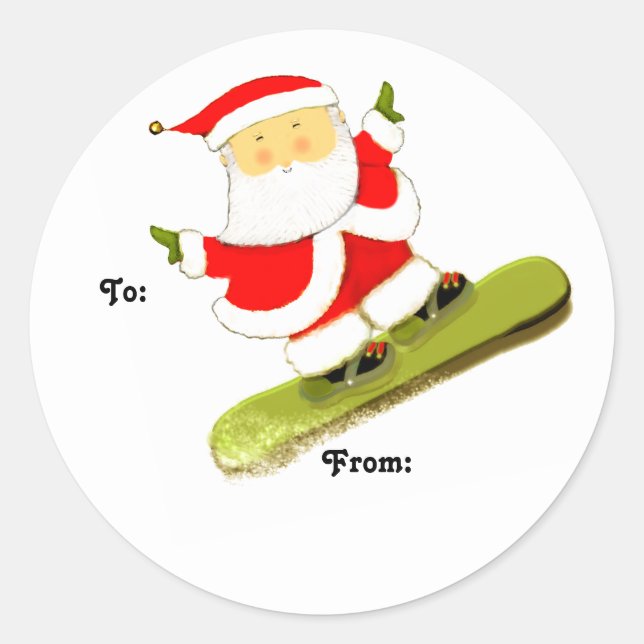 Snowboard - étiquettes cadeaux de Noël (Devant)