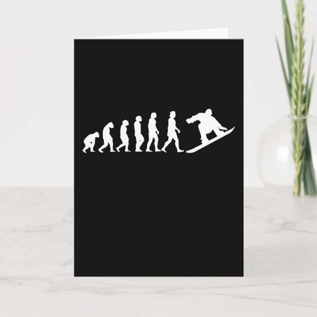 Snowboard Evolution Snowboarden Geschenk Karte (Vorderseite)