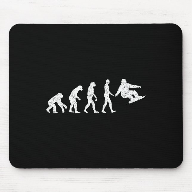 Snowboard-Evolution - Snowboarden Wintersportler Mousepad (Vorne)