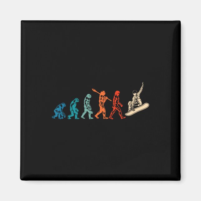 Snowboard Evolution Snowboarder Winter Snowboardin Magnet (Vorne)