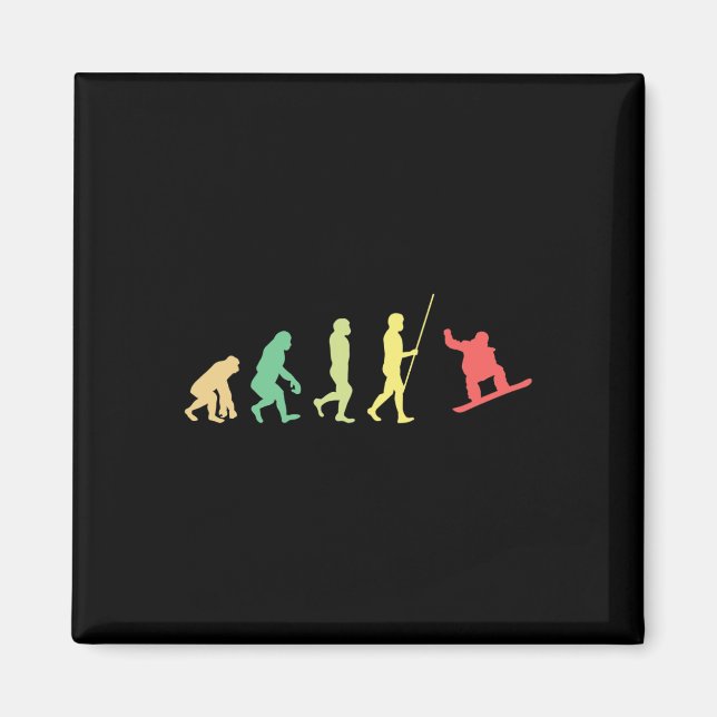 Snowboard Evolution Snowboarder Winter Snowboardin Magnet (Vorne)