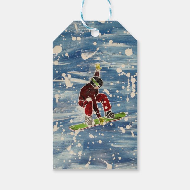Snowboard-Geschenkmarke Geschenkanhänger (Vorderseite)