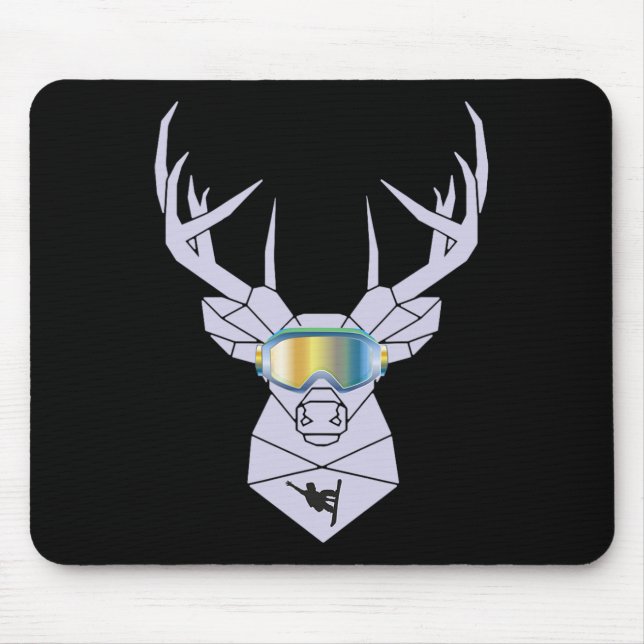 Snowboard Goggles Funny Snowboarden Moose Geschenk Mousepad (Vorne)
