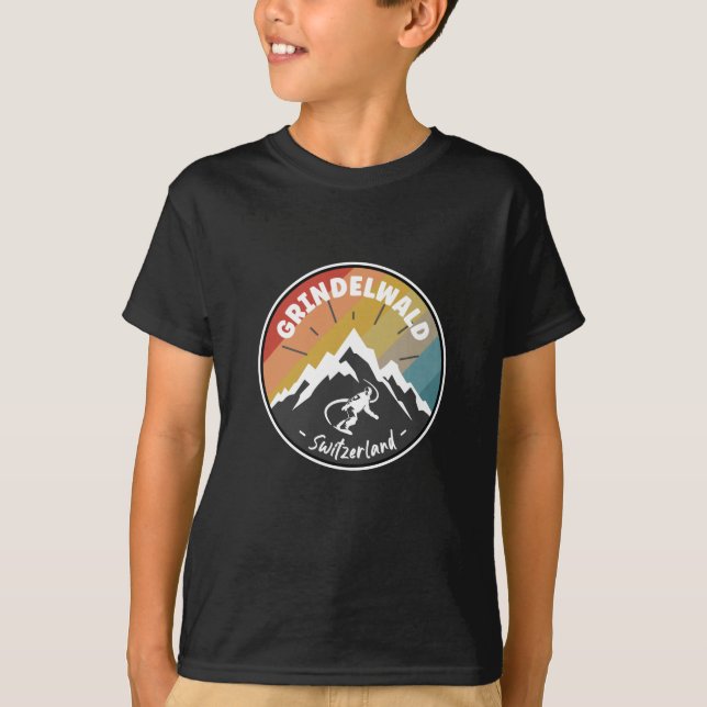 Snowboard Grindelwald Schweiz T-Shirt (Vorderseite)